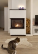 HEAT R/L 2g S 65.51.40.01(21) - Eckiger Kamineinsatz mit gebogener (geteilter) Glasscheibe