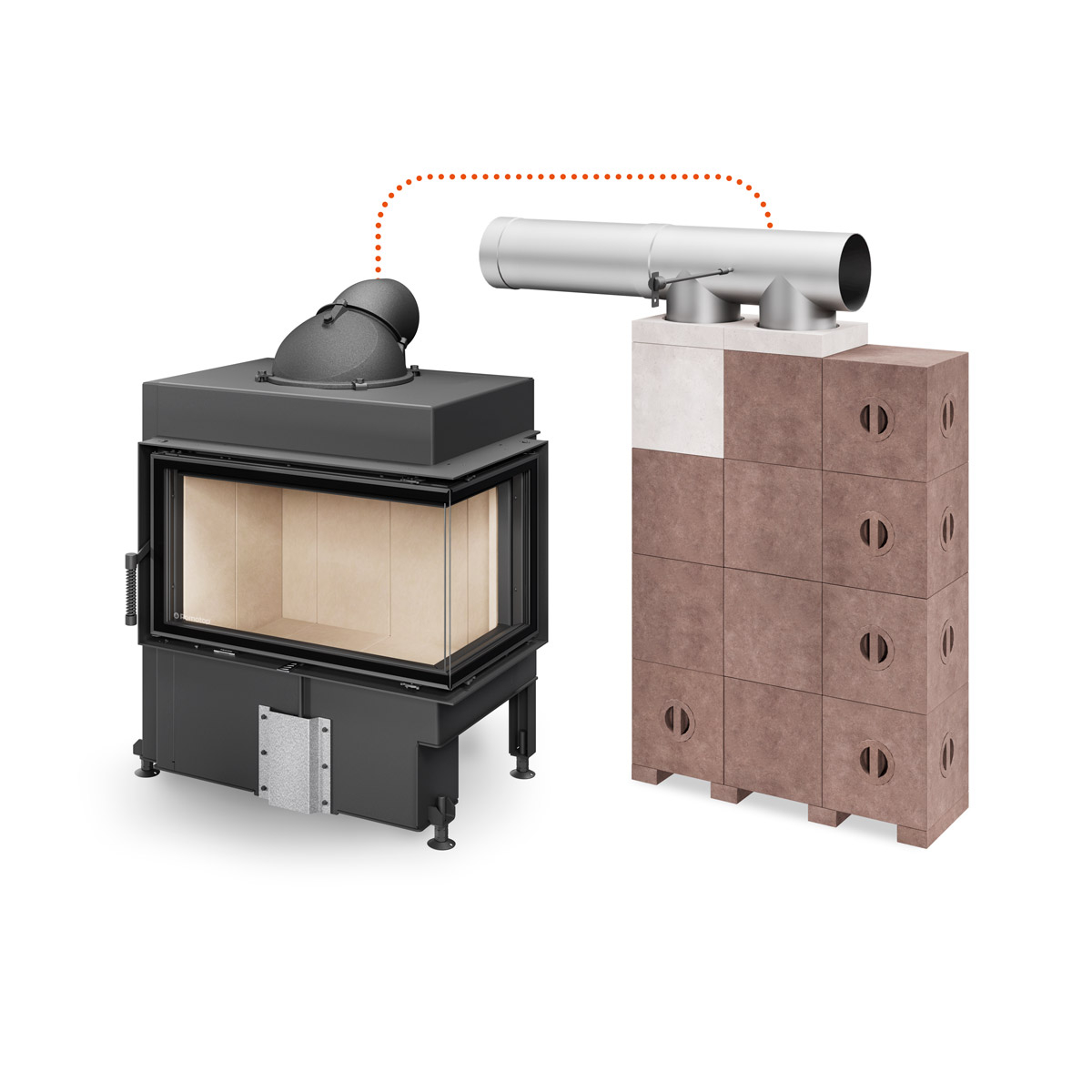 Kamineinsätze DYNAMIC PLUS mit Akkumulations-Modul-System AMS