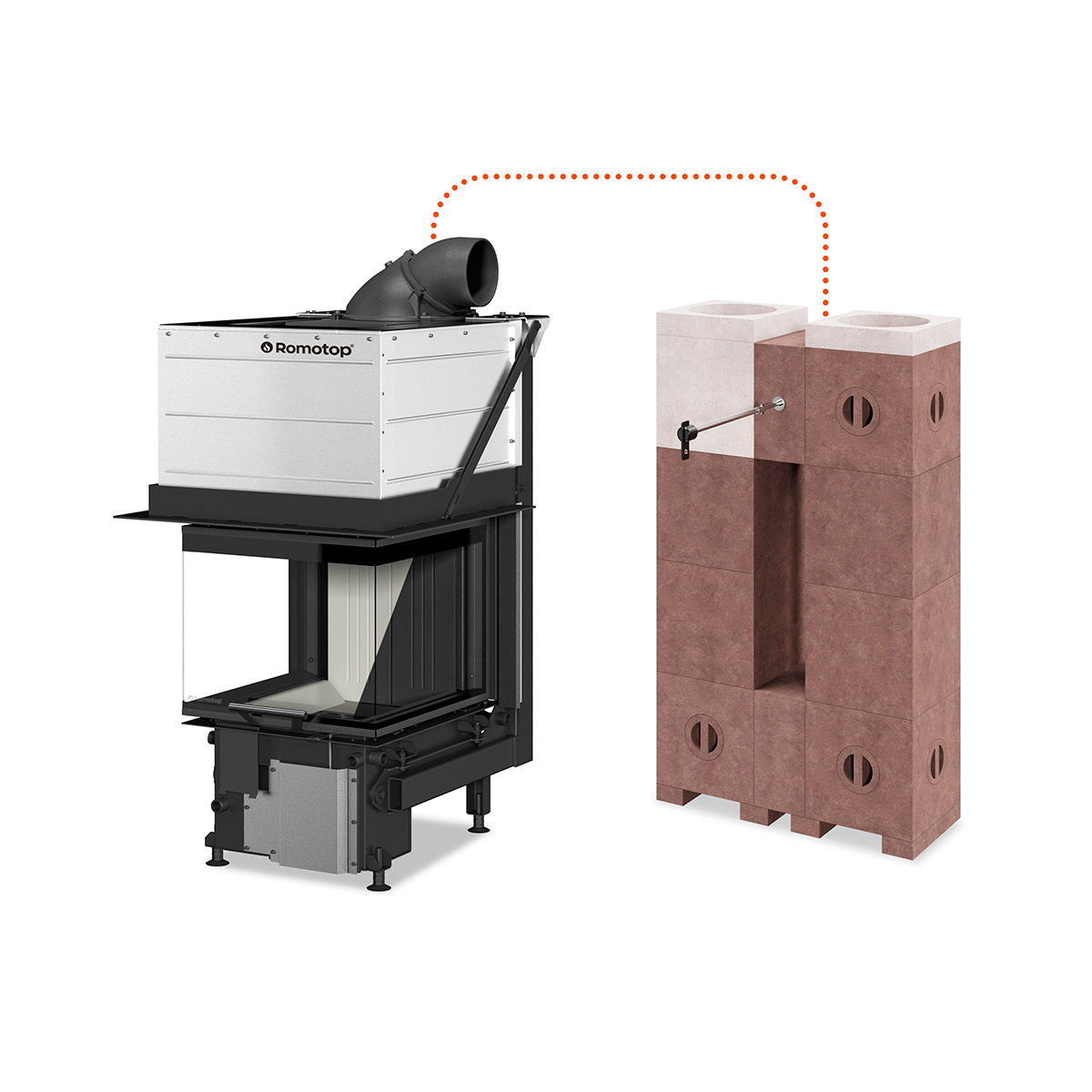 Fireplace inserts IMPRESSION with AMS accumulation modular system