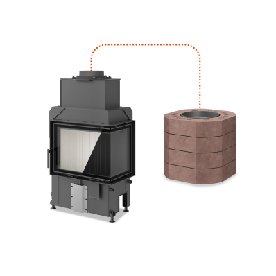 The picture shows the right variant of the fireplace insert.