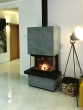 CARA C 02 Stein - Design-Kamin mit hochschiebbarer Tür