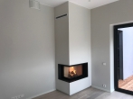 HEAT R/L 3g L 81.51.40.01(21) - Eckiger Kamineinsatz mit hochschiebbarer Tür und gebogener (geteilter) Glasscheibe