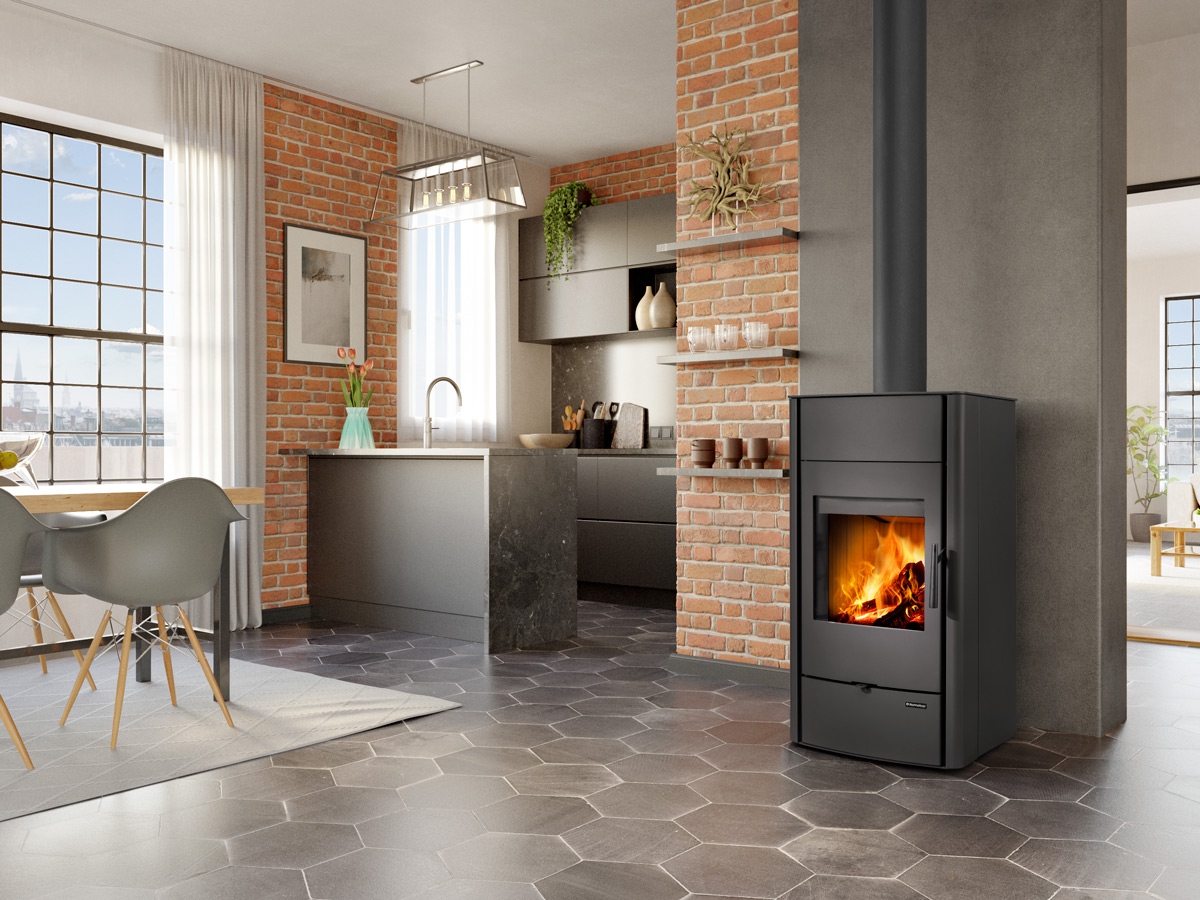 ESPERA fireplace stove with water exchanger and double glazing | ROMOTOP