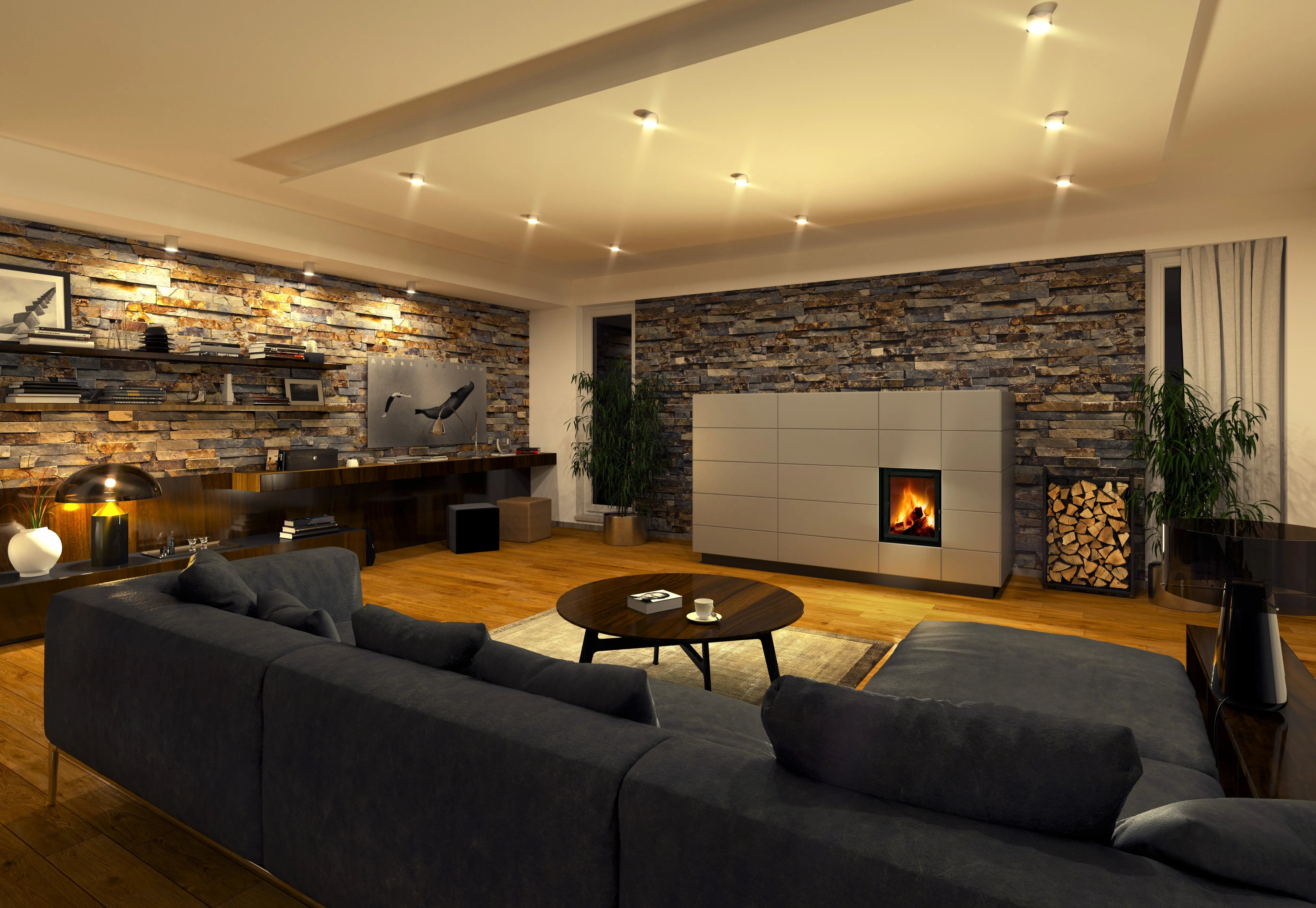 DYNAMIC 3G 44.55.01A - Romotop fireplace heating insert with AMS accumulation modular system